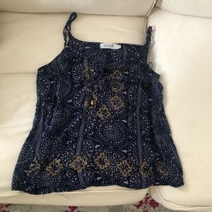 Medium navy blue and gold sequin top